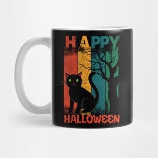 Funny Cat Happy Hallothanksmas Halloween Thanksgiving Xmas Mug